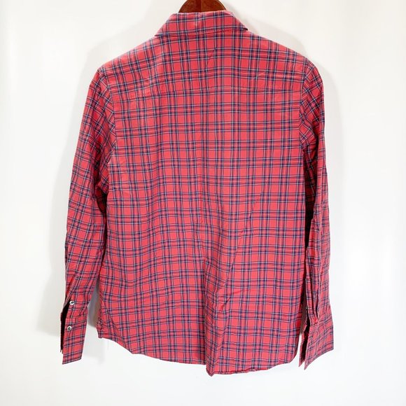 J Crew Womens 10 Button Up Shirt Red Cotton Plaid - Picture 6 of 7